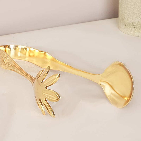 Classy Luxe Shell Tongs | 9 Inches Gold