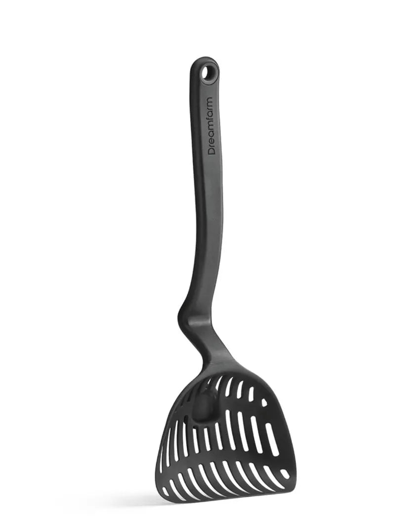 Lestrain Drip-Catching Sit-Up Dripless Slotted Scoop Strainer Black