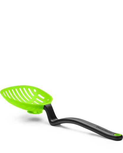 Lestrain Drip-Catching Sit-Up Dripless Slotted Scoop Strainer Green