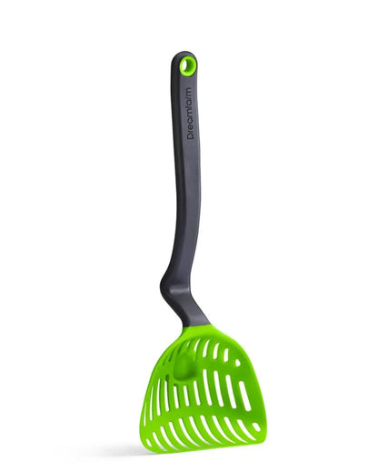 Lestrain Drip-Catching Sit-Up Dripless Slotted Scoop Strainer Green