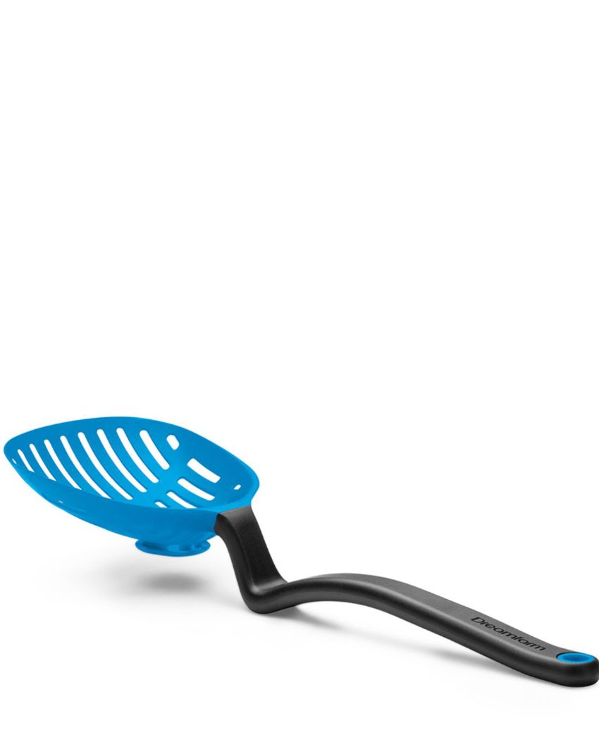 Lestrain Drip-Catching Sit-Up Dripless Slotted Scoop Strainer Blue