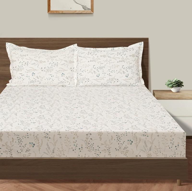 Small Multicolor Floral Print Cotton Bedding Set Double Fitted Size