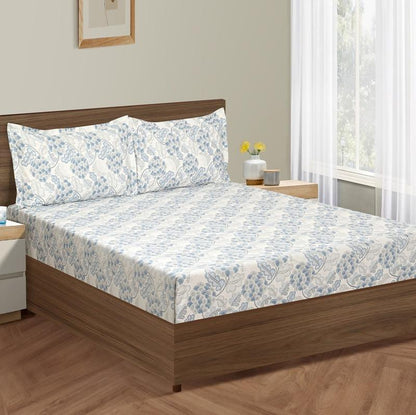 Cornflower Print Cotton Bedding Set Double Fitted Size