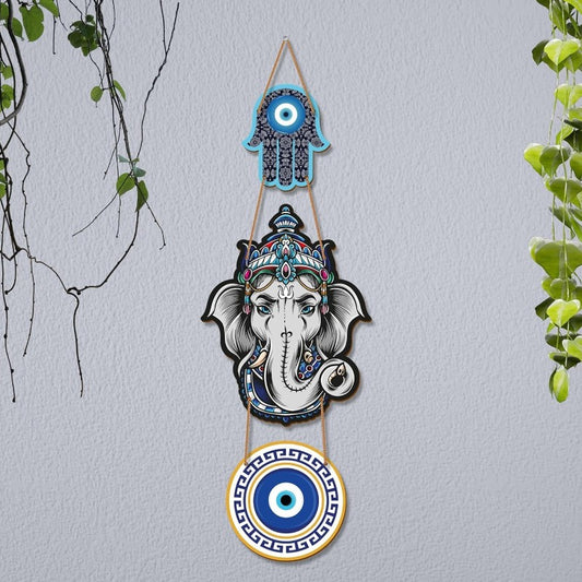Elephant Evil Eye Wall Hanging | Set of 2