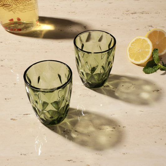 Glass Tinted Drinking Glasses | Set Of 2 | Multiple Colors Sage