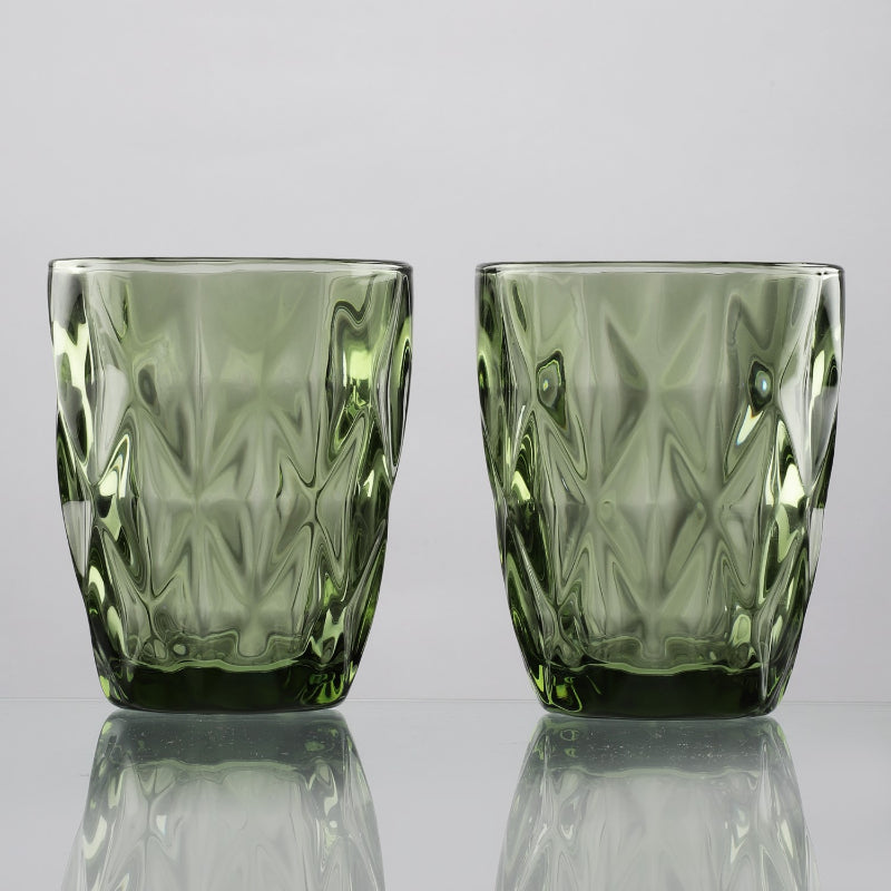 Glass Tinted Drinking Glasses | Set Of 2 | Multiple Colors Sage