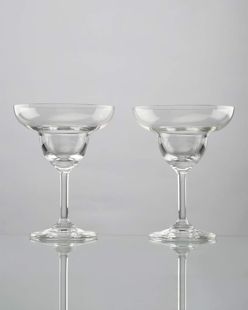 Premium Build Clear Shade Margarita Glasses | Set of 2 | 4 x 5 inches | 250ml