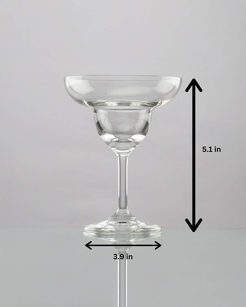 Premium Build Clear Shade Margarita Glasses | Set of 2 | 4 x 5 inches | 250ml