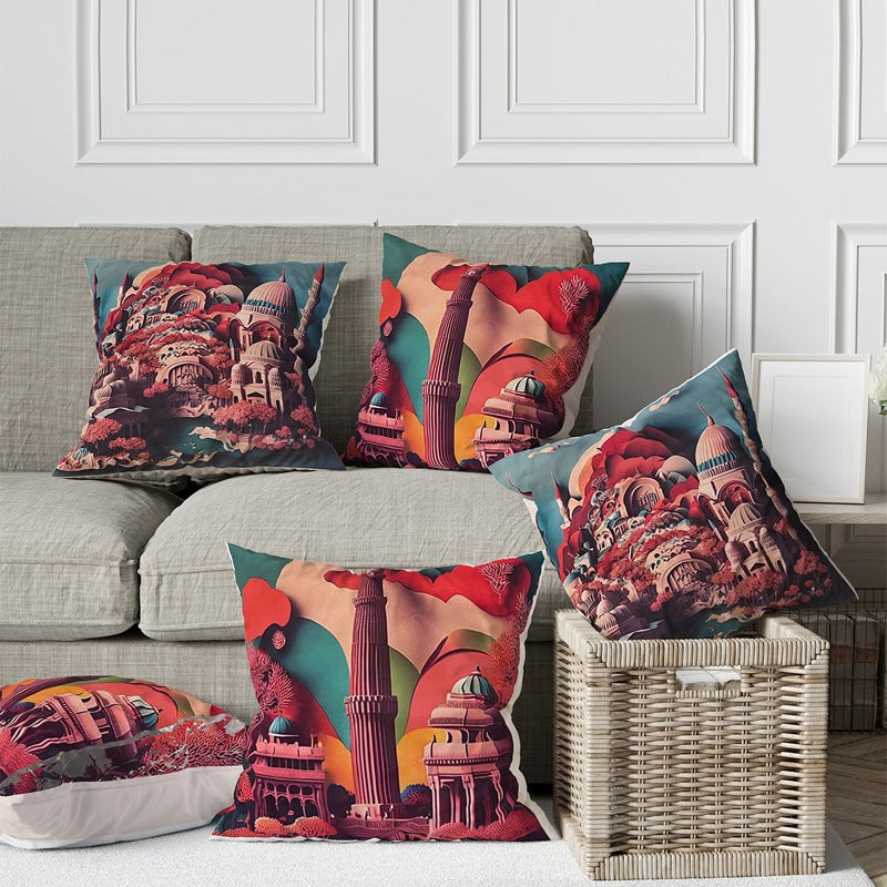 Dilli 6 Satin Cushion Covers | Set Of 5 | 16x16 inch