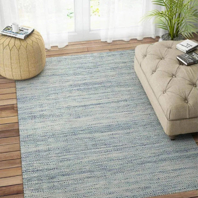 Chevron Hand Woven Dhurrie Wool Rug Bold Design | 5 x 8 Feet