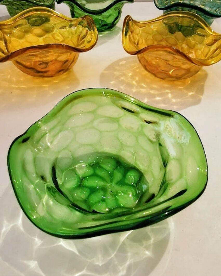 Iris Bubble Design Glass Bowls | Set Of 2