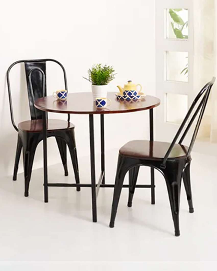 Beautiful Black & Dark Brown Shade Marvel Dining Table | 34 x 30 inches