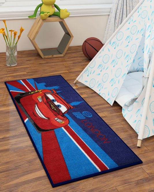 Red Car Disney Polyester Carpet | 5 x 2 ft
