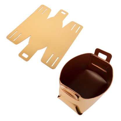 Reversible Faux Leather DIY Basket | Multiple Colors Brown & Gold