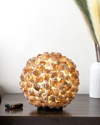 Stylish Round Light Simman Brown Table Lamp | 8 x 9 inches