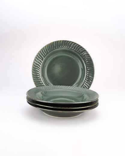 Elegant Dinnerware Emerald Green Quarter Plates | Set of 4 | 7 inches