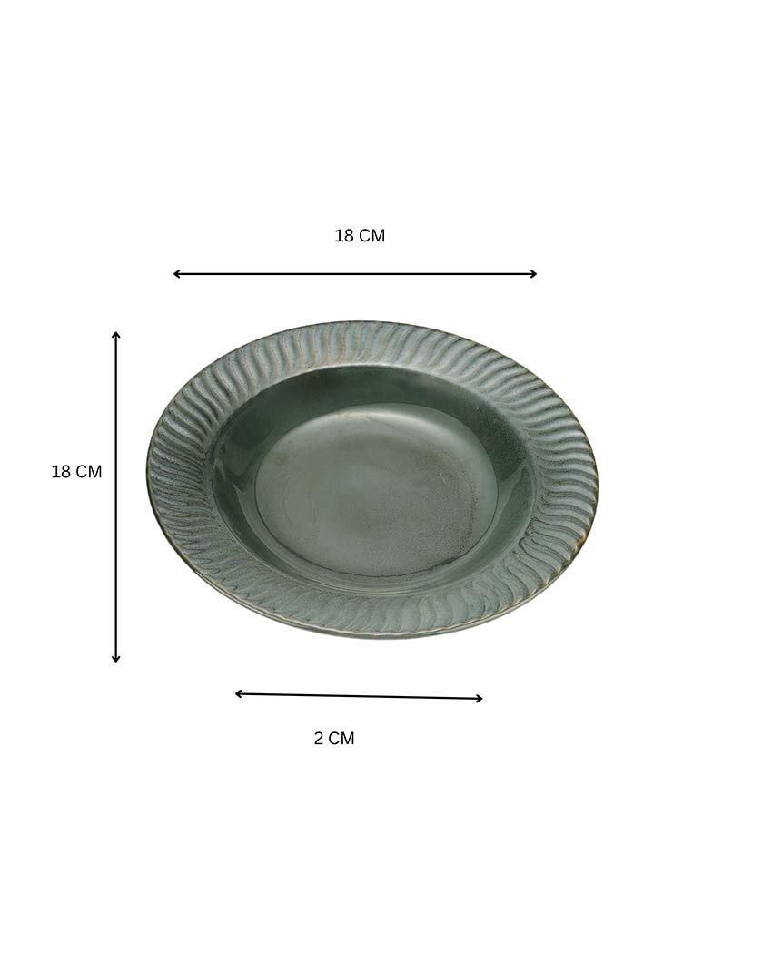 Elegant Dinnerware Emerald Green Quarter Plates | Set of 4 | 7 inches