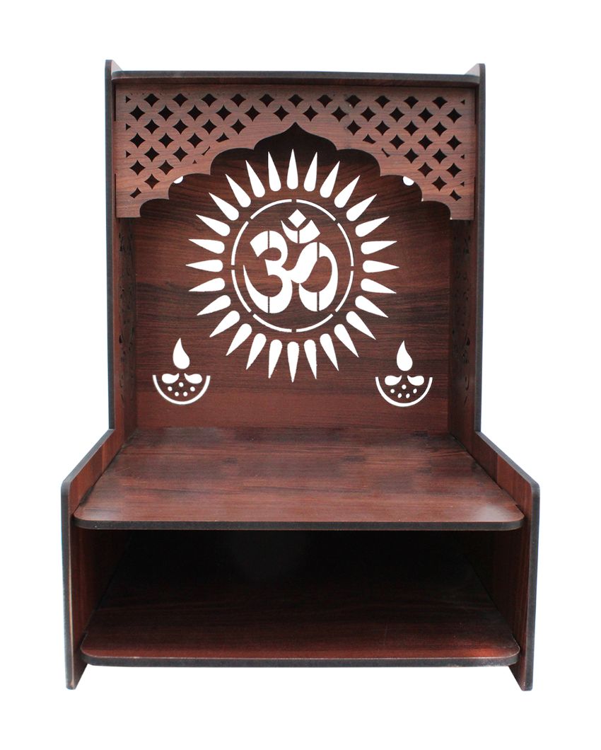 Om Printed Mandir Shelf for Home | 15 x 12 x 16 inches