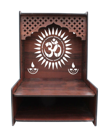 Om Printed Mandir Shelf for Home | 15 x 12 x 16 inches