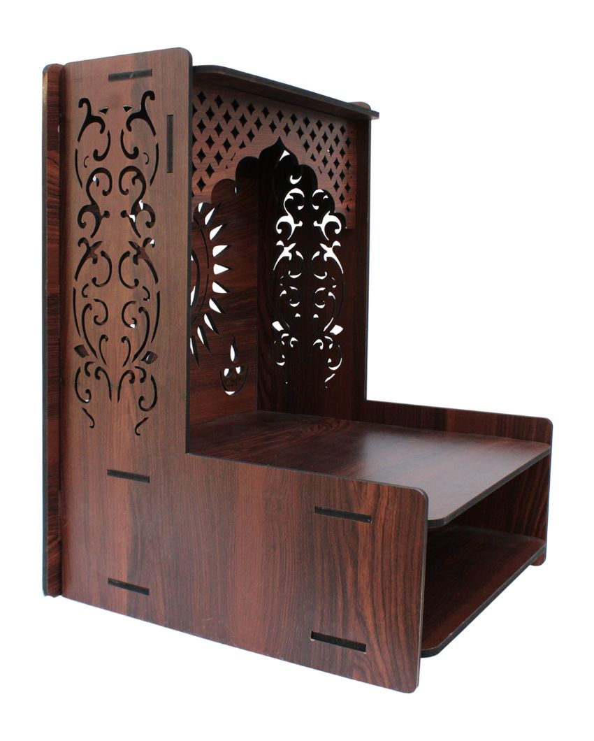 Om Printed Mandir Shelf for Home | 15 x 12 x 16 inches