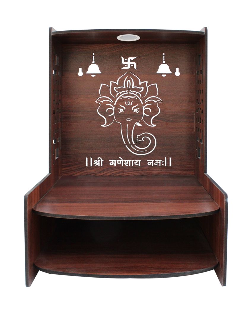 Ganesha Printed Mandir Shelf for Home | 15 x 12 x 16 inches