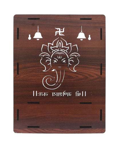 Ganesha Printed Mandir Shelf for Home | 15 x 12 x 16 inches