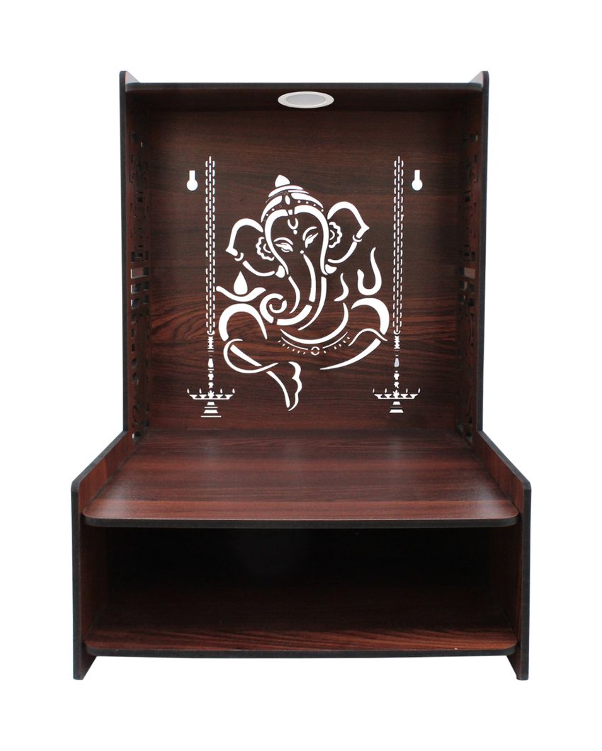 Divine Ganesha Printed Mandir Shelf For Home | 15 x 12 x 16 inches