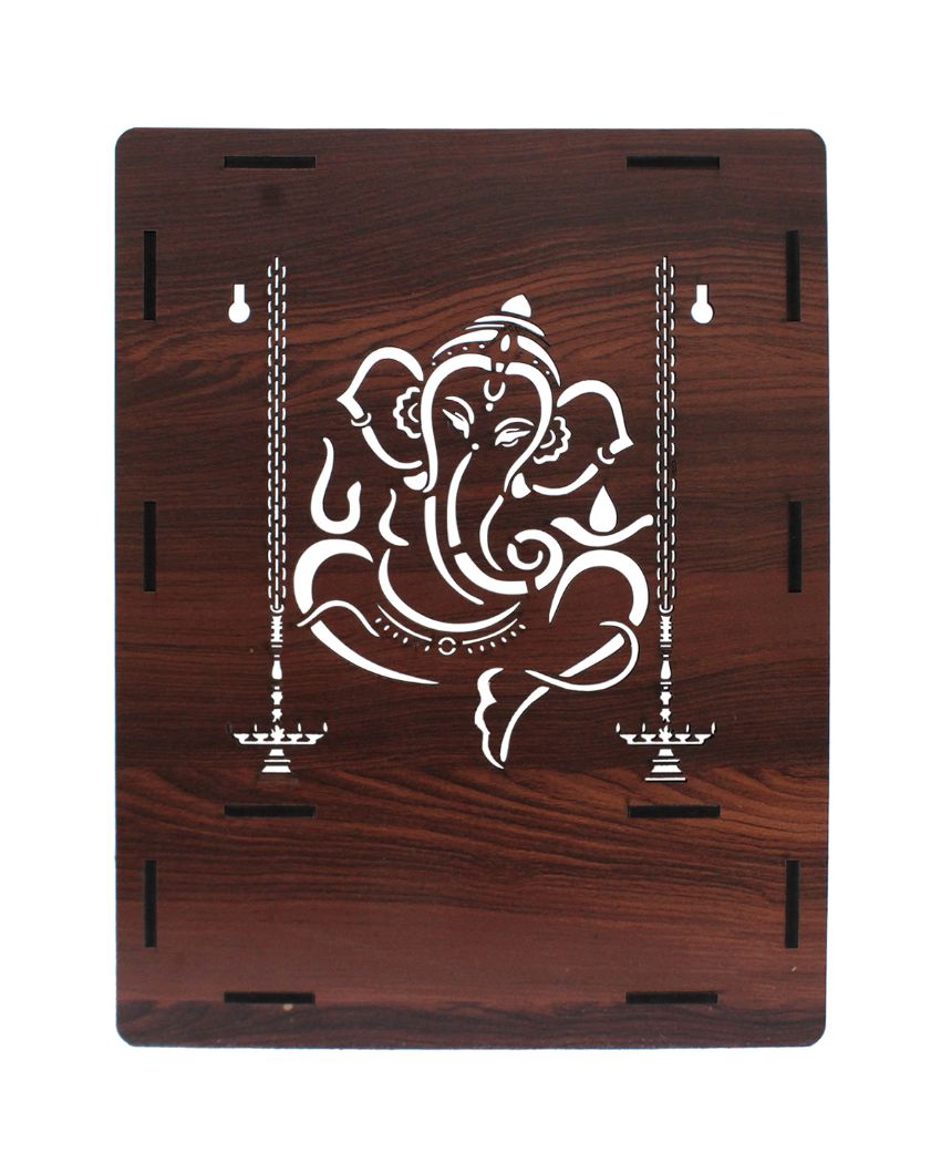 Divine Ganesha Printed Mandir Shelf For Home | 15 x 12 x 16 inches