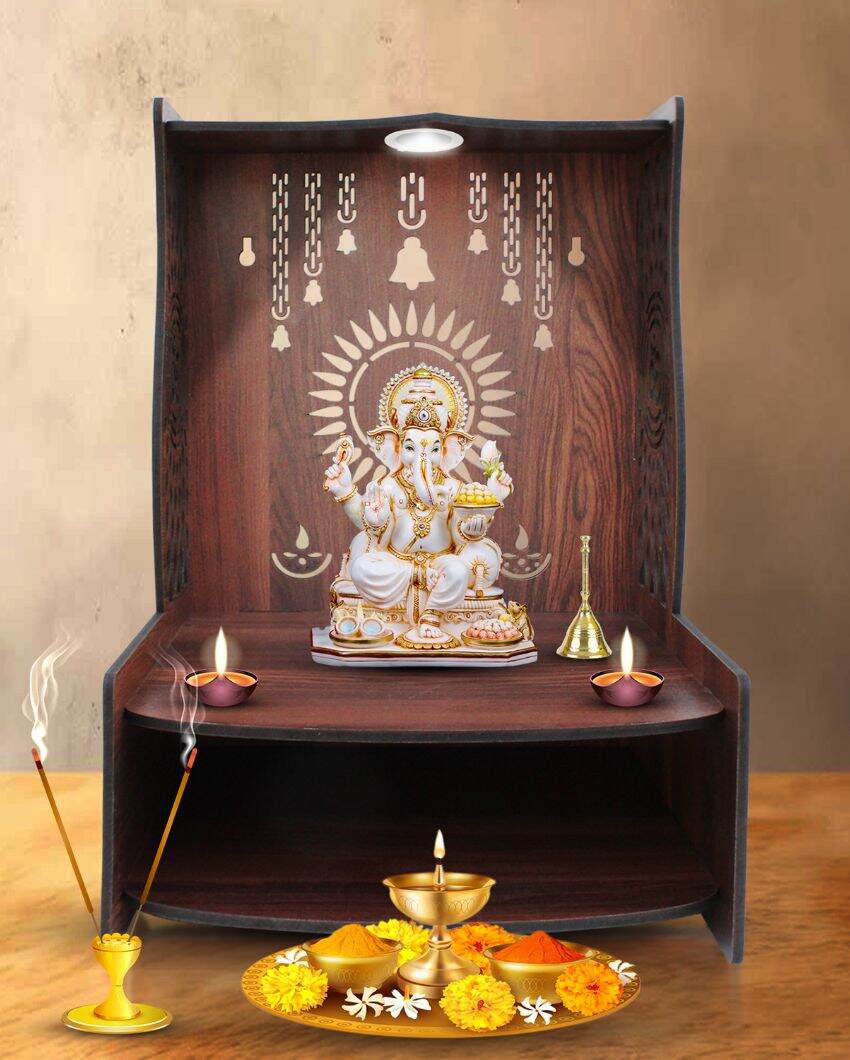 Om Symbol Mandir Shelf For Home | 15 x 12 x 16 inches