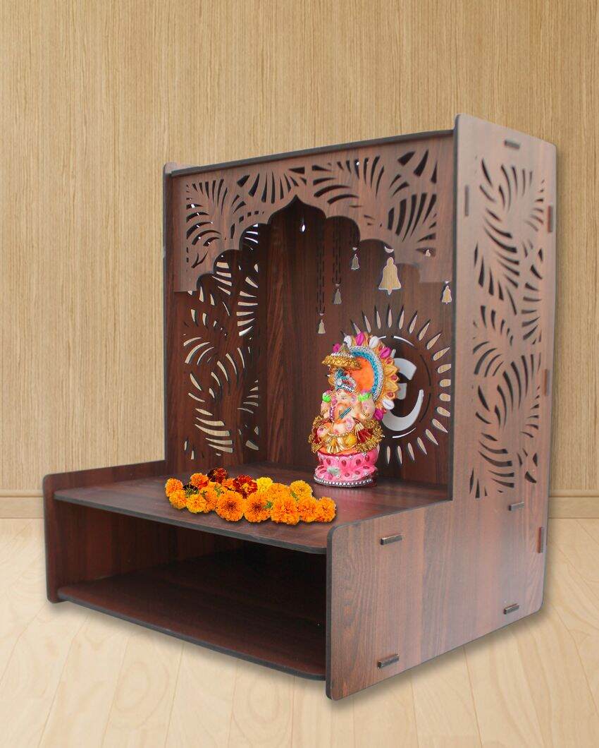 Wooden Mandir Shelf for Home | 15 x 12 x 18 inches