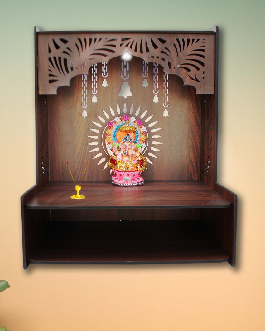 Wooden Mandir Shelf for Home | 15 x 12 x 18 inches