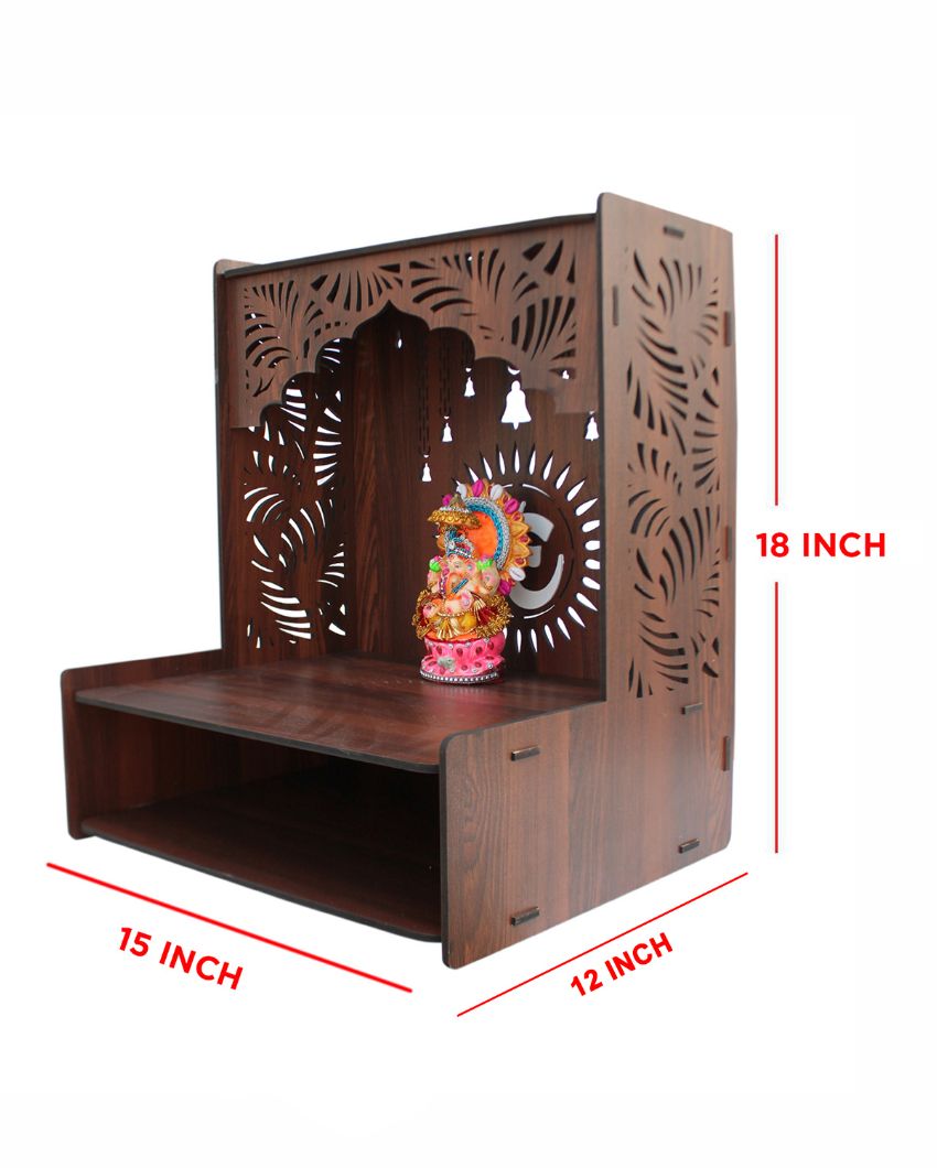 Wooden Mandir Shelf for Home | 15 x 12 x 18 inches