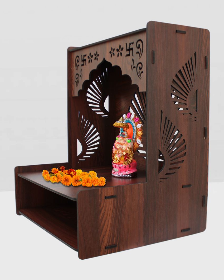 Wooden Mandir Shelf for Home Temple | 15 x 12 x 18 inches