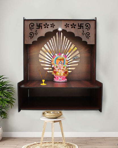 Wooden Mandir Shelf for Home Temple | 15 x 12 x 18 inches