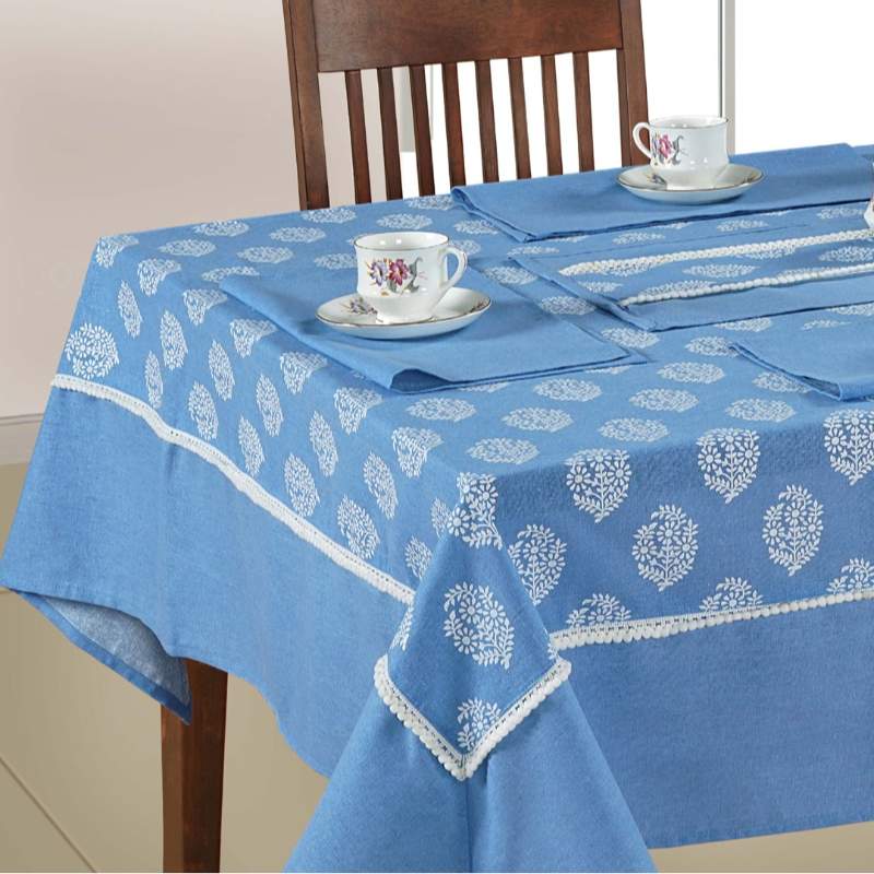 Combo Blue Dinning Table Runner with Napkins Default Title