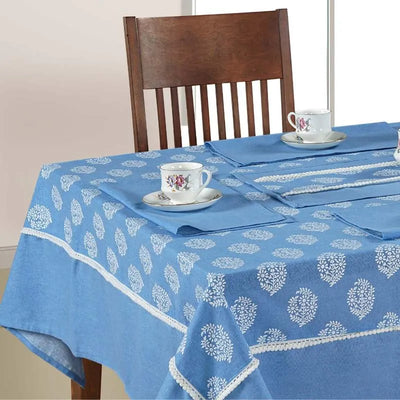 Combo Blue Dinning Table Runner with Napkins Default Title