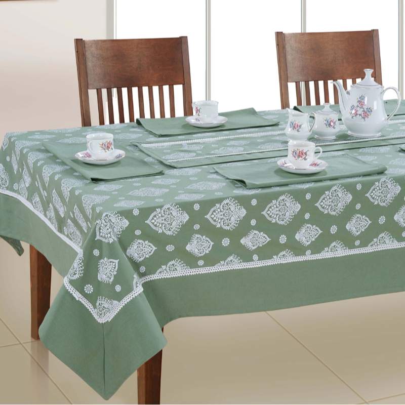 Combo Green Dinning Table Runner with Napkins Default Title