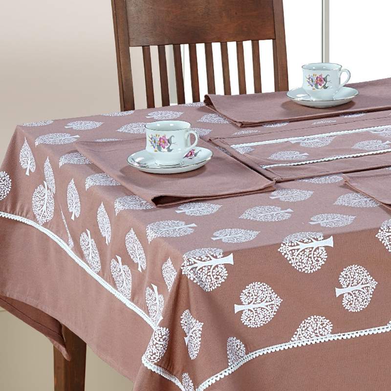 Brown Combo Set Dinning Table Runner with Napkins Default Title