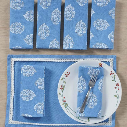 Blue Combo Set Dinning Table Runner with Napkins Default Title