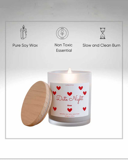 Date Night Valentine’s Rose Soy Wax Candle | 3 x 4 inches | 200ml
