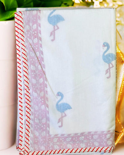 Soft Flamingo Cotton Baby Dohar | 40 x 40 inches