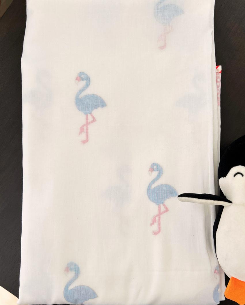 Soft Flamingo Cotton Baby Dohar | 40 x 40 inches