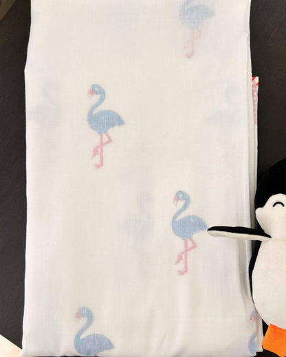 Soft Flamingo Cotton Baby Dohar | 40 x 40 inches