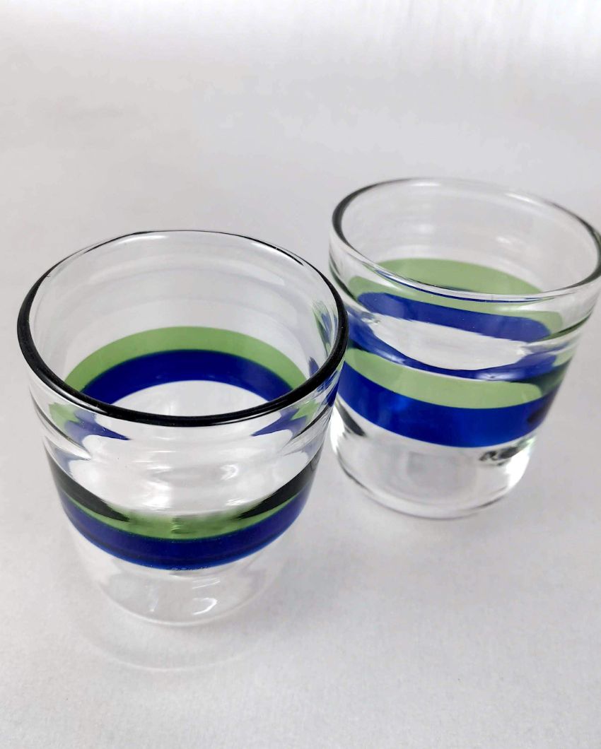 Simple Dual Color Design Handmade Glasses | Set Of 2