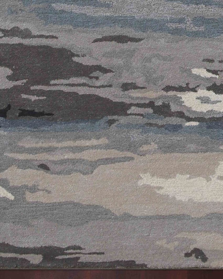 Dream Scape Sky Blue Hand Tufted Wool & Viscose Carpet | 8x5 ft