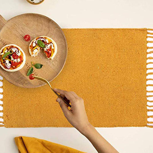 Dining Table Cotton Placemats | Side Table Mats | 19x13 Inches | Set of 4 Default Title