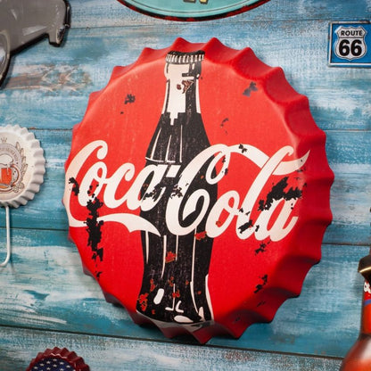 Coca Cola Retro Bottle Cap Wall Decor | 35 x 5 cm/ 14 x 2 inches