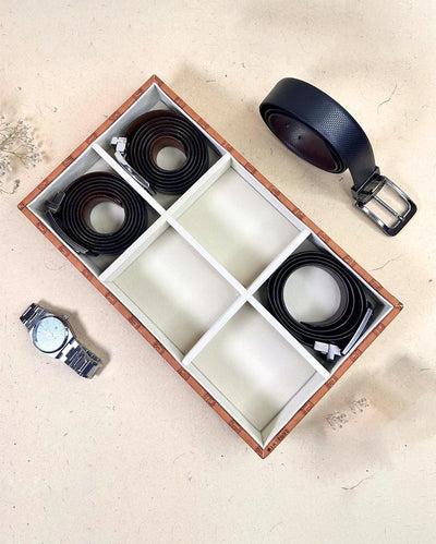 Vegan Leather Tan Organizer Tray | 14 x 8 x 3 inches
