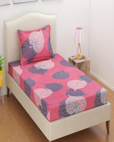 Stylish Glace Cotton Single Bedsheet & Pillow Cover | 90 x 60 inches