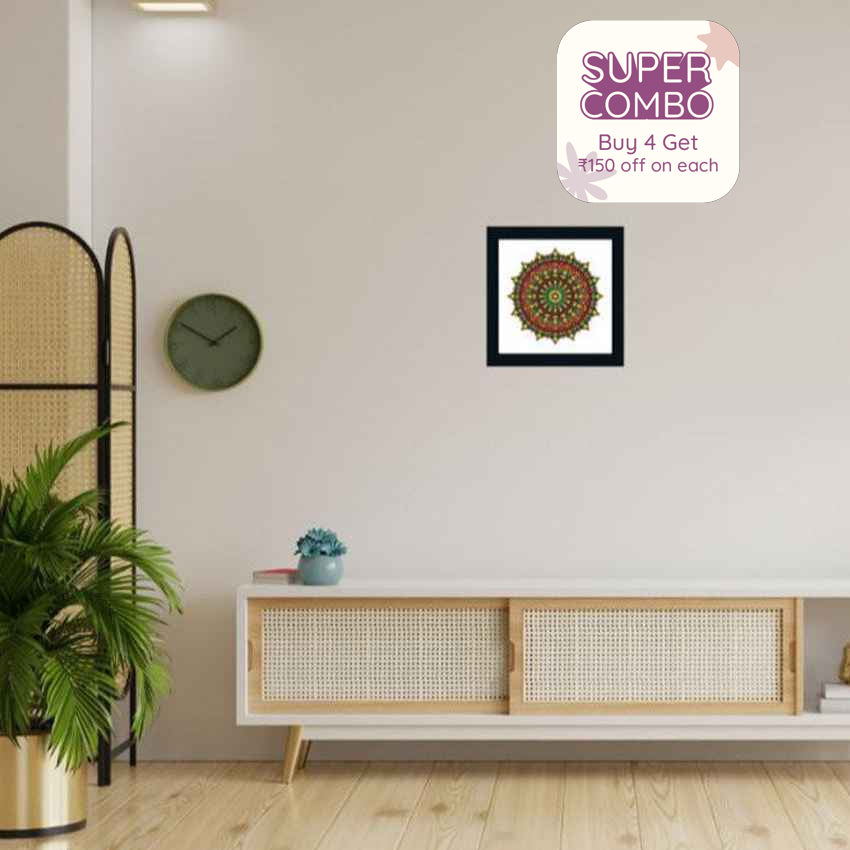 Sympathetic Mandala Acrylic Wall Art Frame | 12 x 12 inches
